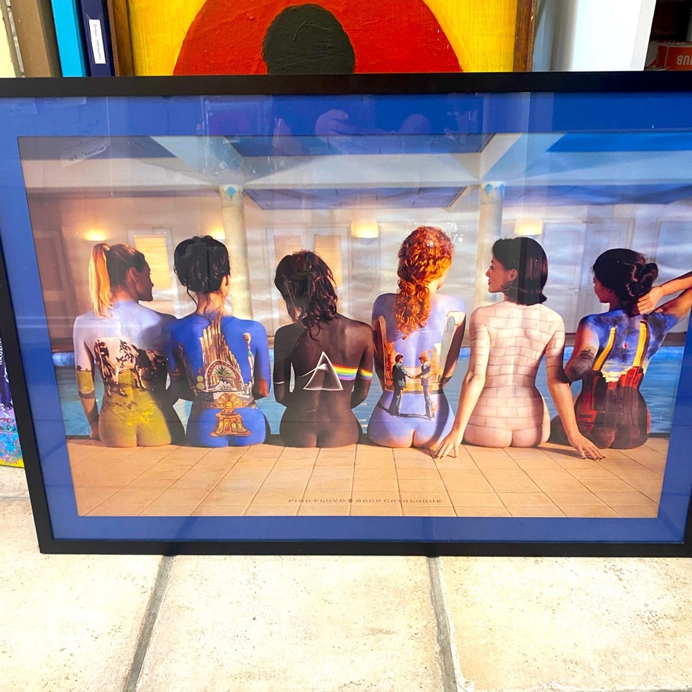 A Pink Floyd Picture with the album covers painted of women